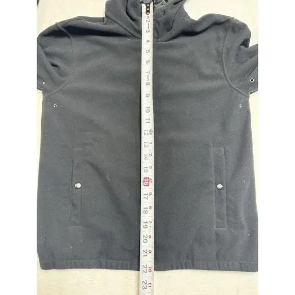 Prada Milano Red Tab Logo Full Zip Hooded Jacket In Black Womens Small